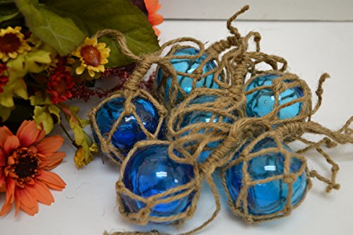 6 Pcs Light Blue Reproduction Glass Float Fishing Buoy Ball 2