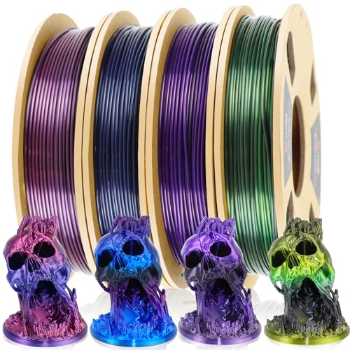 Image of LOVOON 3D PLA Filament Bundle 1.75MM, Color Shift Filament Bundle, Gradient Silk PLA Filament Bundle, PLA Filament for 3D Printer 3D Pen, Dimensional Accuracy + /-0.02mm, 200g x 4 Spools