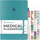 Clever Fox Medical Planner Daily – Health Diary Notebook, Wellness Journal & Self-Care Logbook, Lasts 3 Months, 7x10.5″ (Aquamarine)