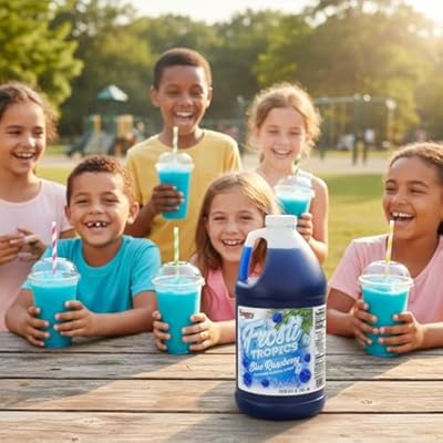 Snappy Frosti Tropics Blue Raspberry Slushy Mix, Slushie Syrups for Machine, Granita Slushy Syrup, Kid Slushie Machine Mix, Slushy Mix for Frozen Drink Machine, 1/2 Gallon