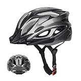 自転車 ヘルメット 大人 軽量 高通気性 サイクリングヘルメット ロードバイクヘルメット サンバイザー付き 野球帽子型耐紫外線性 調整可能 アゴパッド付き 通勤 通学 大人用 街乗り 通勤 乗馬 登山 スケボー ローラースケート ヘルメット男女兼用… (すかしぼり 200g) (ブラック 1)