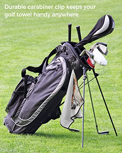 Golf Towel Watercolor Tiger Towels For Golf Bags Wild Animal Sports Towel With Carabiner Clip For Tennis Bag Golf Accessories 24 X 16 Inch #TOP6