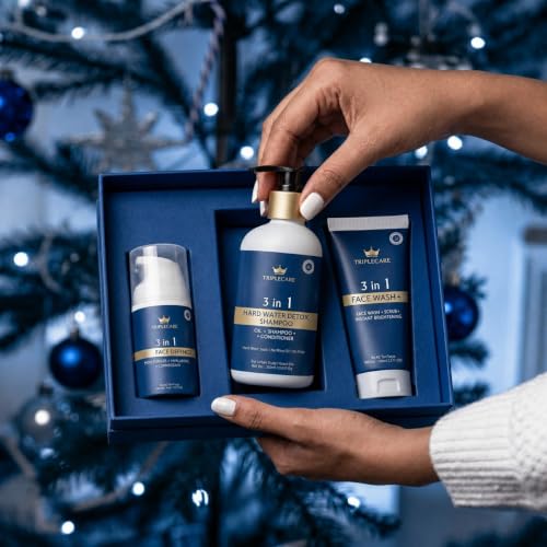 Image of 3-in-1 Personal Care Gift Set for Men & Women | Face Wash, Sunscreen & Hard Water Detox Shampoo | Skincare & Self Care Kit, Hair Care Kit, Grooming Set for Daily Use, Travel & Gifting