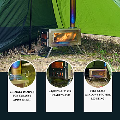 Carpa ligera FireHiking con estufa de titanio miniatura 5