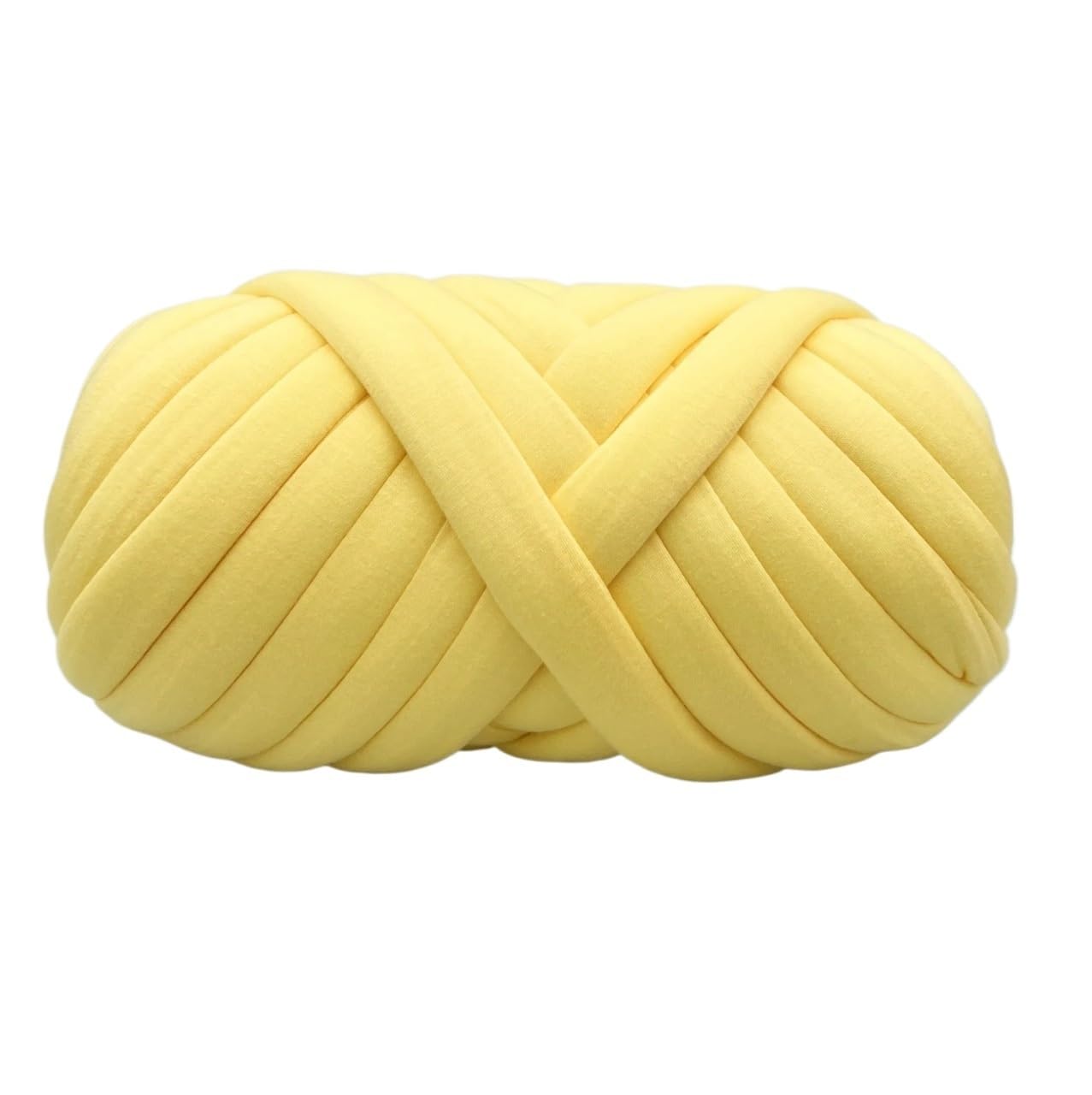Hilo de tejer con brazo de 1 kg de hilo grueso de algodón súper voluminoso, suave, lavable, cesta de hilo tejido, alfombras gigantes, para cama de mascotas tejida a mano (color: 1 kg, amarillo claro)