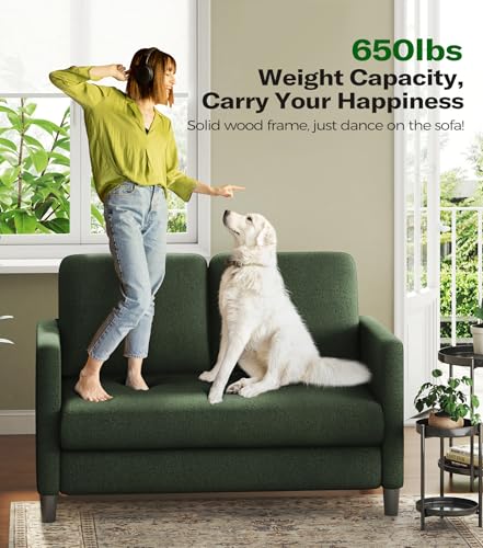 Image of Welzona Loveseat, 51 inch Small Couch, Teddy Love Seat, Small Loveseat Sofa