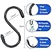 3 Inch Vinyl Coated S Hook,S Hooks for Hanging Plants ,10 Pack Non Slip Heavy Duty S Hooks ,Small Rubber Coated Steel Metal Black Closet S Hook for Hanging Jeans Plants Jewelry Pot Pan Cups Towels