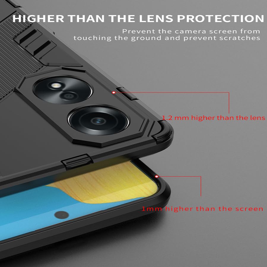 WOKEZ Fodral för Oppo A58 4G - 360° Skydd, Stativ & Stötsäker Grön