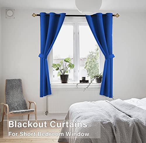 Image of Royal Blue Grommet Insulated Thermal Room Darkening Blackout Curtains 34x45 Inches Long