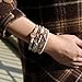 P Ammy Fashion® Women's Multi-layer Love Heart Leather Wrap Bracelets Stackable Boho Bangles Bohemian Cuff with Magnetic Clasp Jewelry Gift