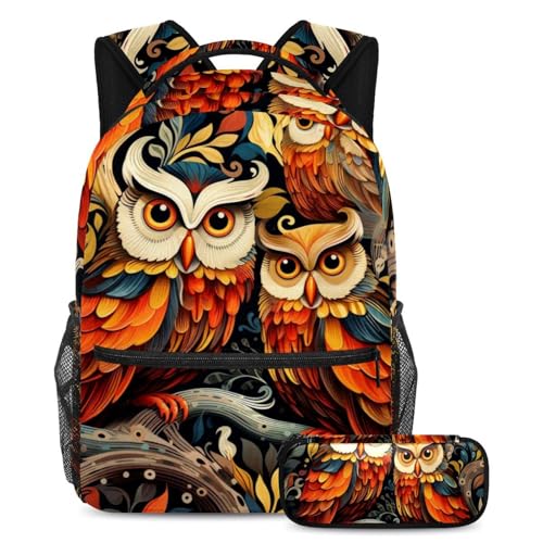Sac à dos hibou coloré au motif poétique pour illuminer les journées