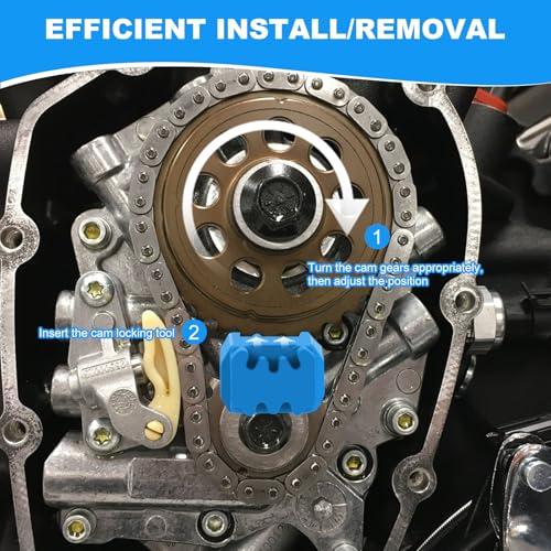 Image of M8 Double-headed Cam Locking Tool Blue Compatible for Harley Twin Cam 1999-2017, Dyna Models 1999-2006, M8 Milwaukee 8 Motors 2017-2024