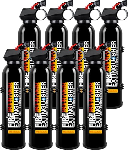 Image of Fire Extinguishers with Mount Bracket - 8 Pack Small Portable Fire Extinguisher for Home, Kitchen, Car, Boat, RV, Vehicle - 620ml Water-Based Fire Extinguisher for Class A, B, C, K Fire