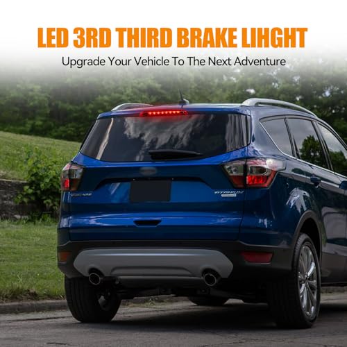 Image of Third 3rd Brake Light LED for 2013-2018 Ford Escape, High Mount Rear Brake Lights Assembly for 13-18 Escape, Waterproof Center Cab Lamp Stop Light (Red)