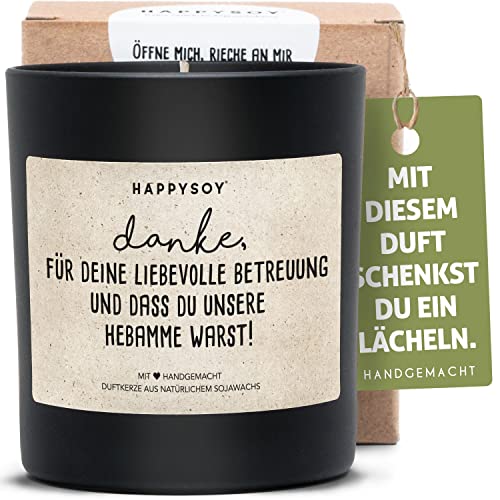 Hebamme Geschenk - Duftkerze im Glas mit Spruch als Danke-Kerze
