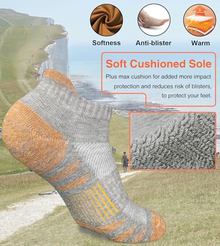 Womens Ankle Anti-blister Thick Cushioned Wicking Odor Resist Athletic Running Socks 5 Pairs3