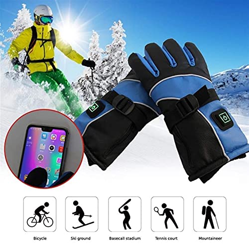 Gants chauffants hiver tactiles et antidérapants bleus - 7