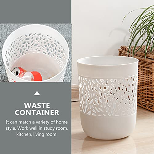 Jojofuny L081752S348T6TX 2Pcs Small Trash Can Wastebasket Hollow Plastic Wastepaper Baskets Trash Can Garbage Container Bin thumb #1