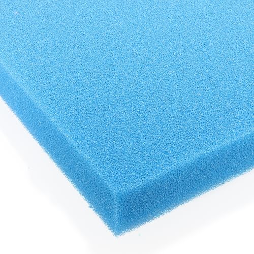 VIALIA Filterschaum blau 50x50x5 cm PPI 30 fein, Filtermatte Teich und Aquarium, zuschneidbar, zur optimalen Verwendung als Filtermedium in Teichfiltern