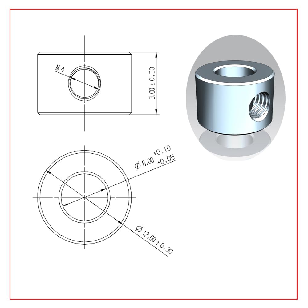150PCS 6mm Bore - Surface Galvanized Steel Set Screw Shaft Collars