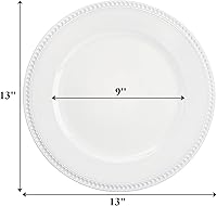 Vista 2 de Okllen 12 Pack Plastic Round Charger Plates, 13" Dinner Chargers Decorative Plates with Beaded Rim, Embossed Charger Serving Plates for Wedding