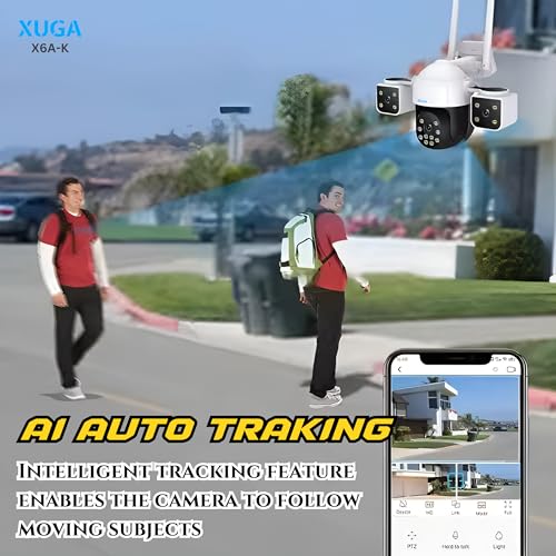 Image of XUGA - Cybernautt K6A 6MP 3 Lens PTZ 4G Sim Wireless Outdoor CCTV Camera with Three Side View | 360 | Night Vision | Motion Detection | Outdoor | Gym | Farm | Home | Use Air-tel 4G Sim
