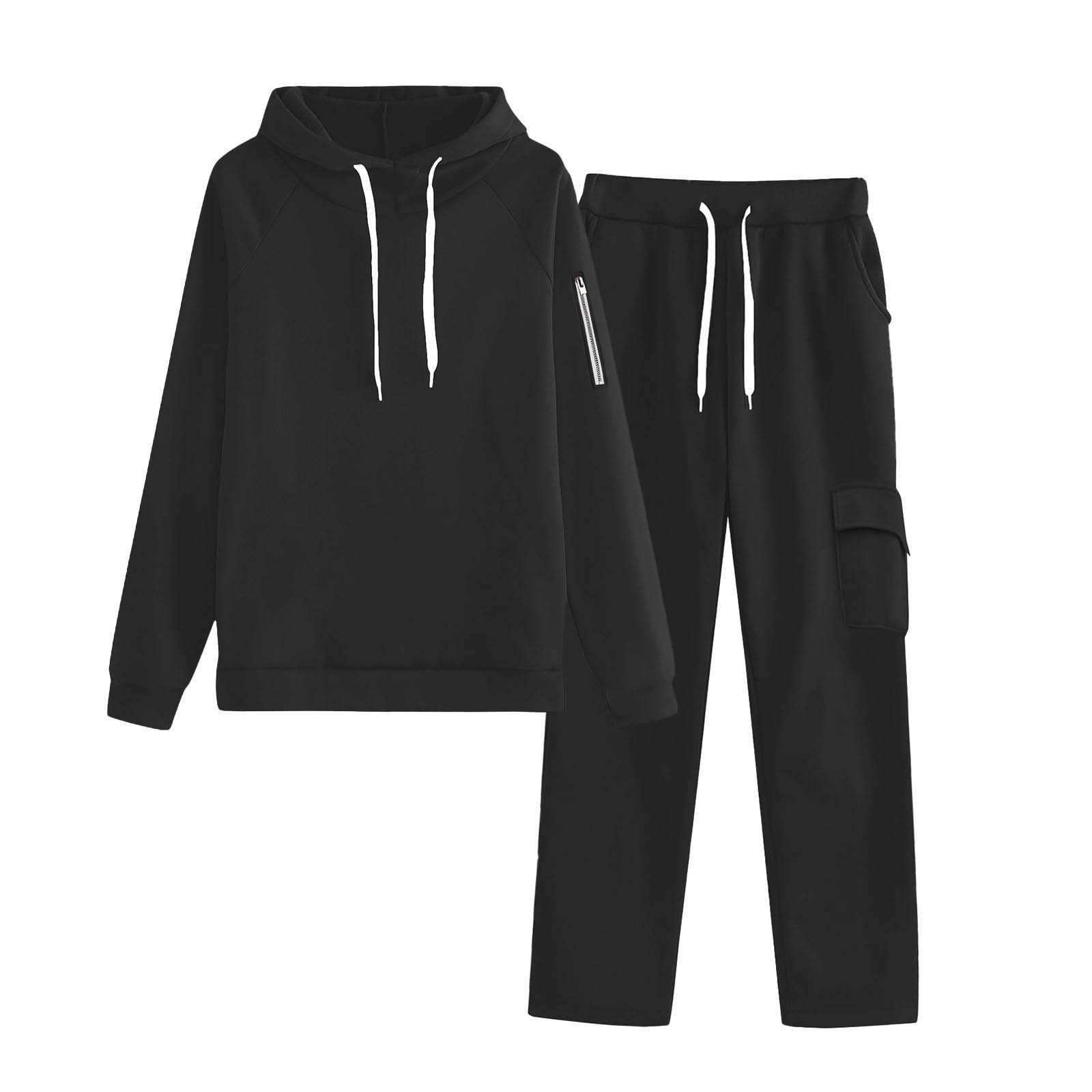 Generico Tuta Donna Completo 2 Pezzi Autunno Inverno Maglia Maniche Lunghe e Pantaloni a Gamba Larga Tuta Sportiva Casual Loungewear per Tempo Libero Viaggi e Incontri