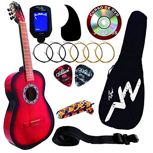 Guitarra Acústica Modelo 2-A Super Paquete (roja)