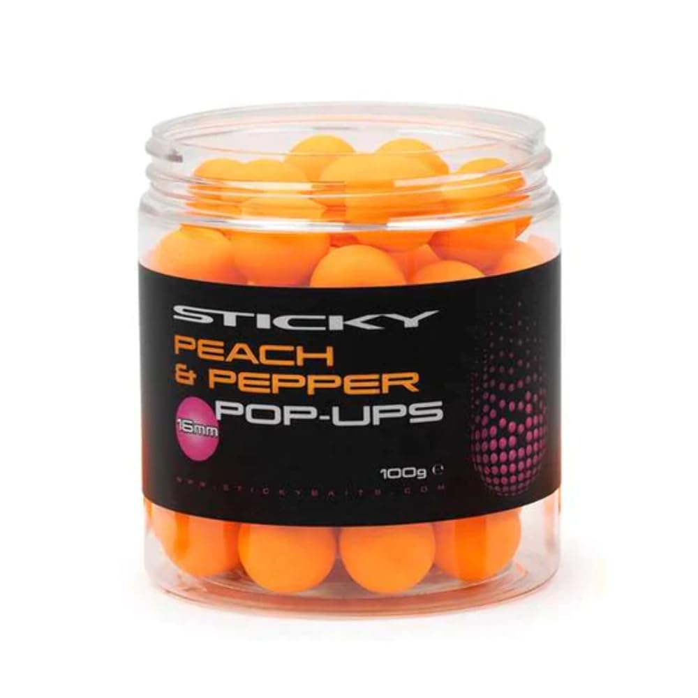 STICKY BAITS PEACH & PEPPER POP UPS 16MM - PEP16