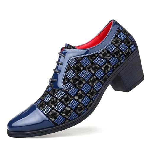 Movefad] 男性用タキシード正装靴、PUレザーハイヒール系