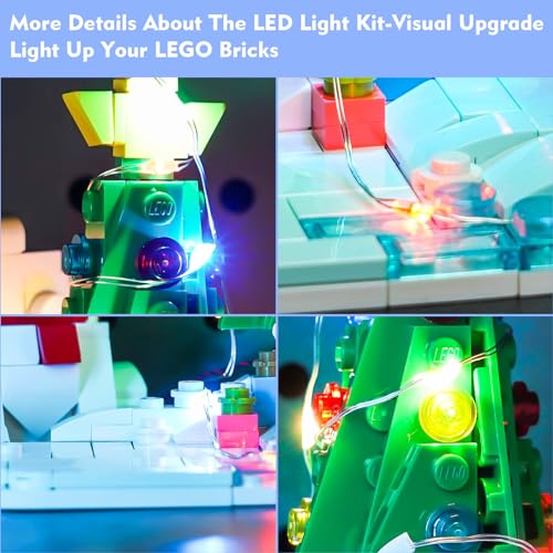 LocoLee LED Light Kit for Lego Wintertime Polar Bears 40571 - Creative Christmas Tree Lighting Set (Lights Only)