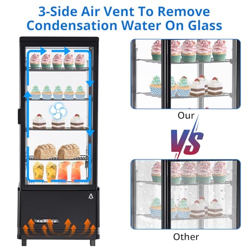 Image of GarveeHome Commercial Refrigerators, 3.5 Cu.Ft Glass Door Display Refrigerator with LED Light, 4 Adjustable Shelves Beverage, Commercial Merchandiser Refrigerator for Cafe Restaurant Store Bar, Black