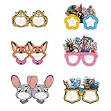 KKOND 12Pcs Zootopia2 Party Set, Party Decorative Glasses, Cosplay Decorative Glasses, Suitable for Zootopia Birthday Parties, Children's Birthday Party Gifts