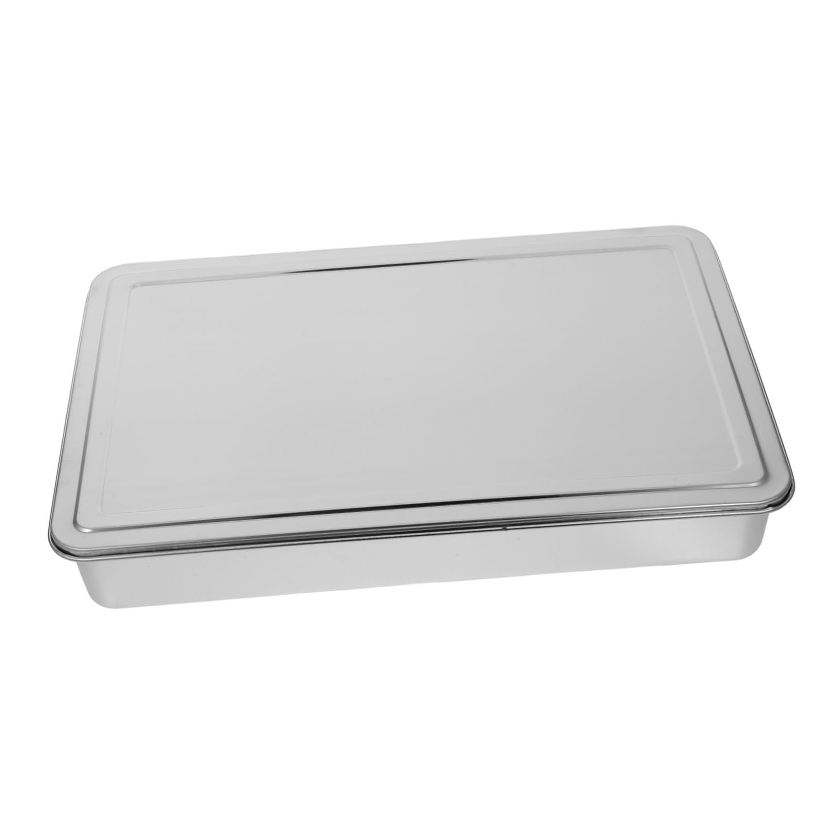 GRIRIW Stainless Steel Rectangle Baking Pan with Lid Casserole Dish for Brownies Cakes and More for Toaster Ovens Picnics and Parties