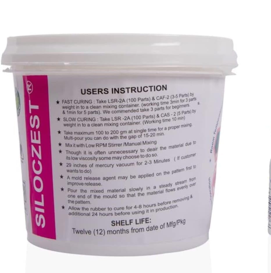 Image of RANA POLYMERS LSR-210 (Shore 10 Soft Liquid Silicone Rubber) Supreme Moulding for Candle Making, DIY Resin, Soap, Crafts & Many More Pattern Making (500 gm, LSR 210 Fast Catalyst)