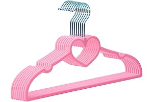 Premium Pink Velvet Hangers for Girls, 50-Pack Ultra-Slim Space Saving Small Hangers