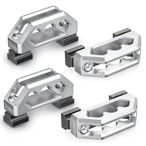 Image of RENO Bed Rail Cleats, Tie Down Anchors for Cargo Trailer Compatible with Tacoma Tundra Gladiator Truck, Replaces PT278-35160 /35111 /35112 /35100-S1 /35050-S1 PT785-35050-S1 (Aluminum, Silver, 4PCS)