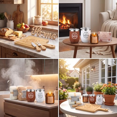 19 Pcs Housewarming Gift for Couple, Rustic Brown New Home Set - Image 4
