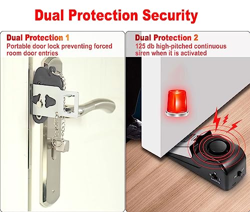 Door Stop Alarm & Hotel Door Lock,Dual Protection Security Door Kit,Door Security Devices Pocket Door Stopper Self Defensey Tools for Hotel Travel Home Apartment House - Image 6