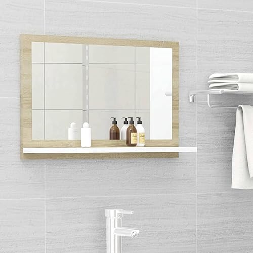 vidaXL Bathroom Mirror Chipboard Vanity Unit Washroom Stand Multi Colors/Sizes
