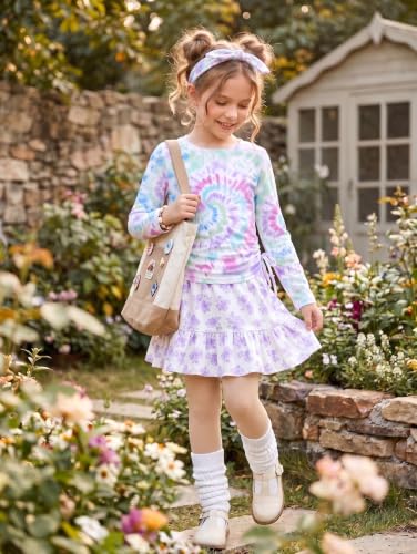 Image of Arshiner Girls Long Sleeve Shirts Ruched Knot Side Tunic Blouse Tee Tops