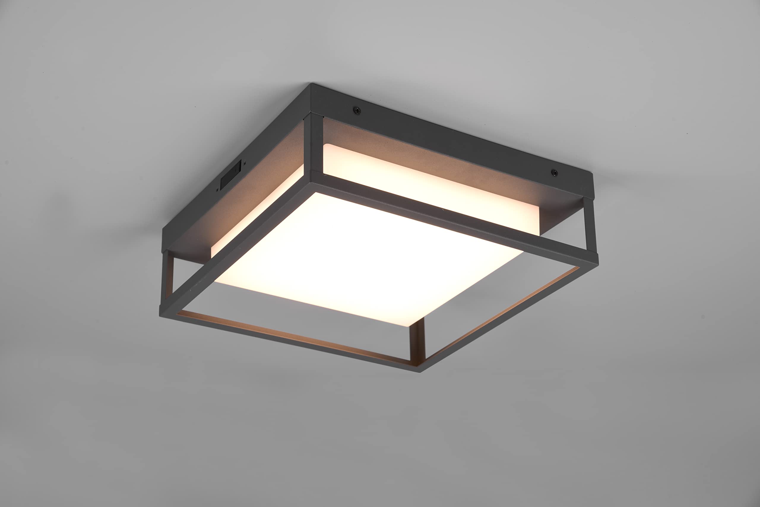 Trio Leuchten LED Außen Deckenleuchte Witham 677860142, Metall Anthrazit, Kunststoff weiß, inkl. 10.5 Watt LED, Lichtfarbe einstellbar |