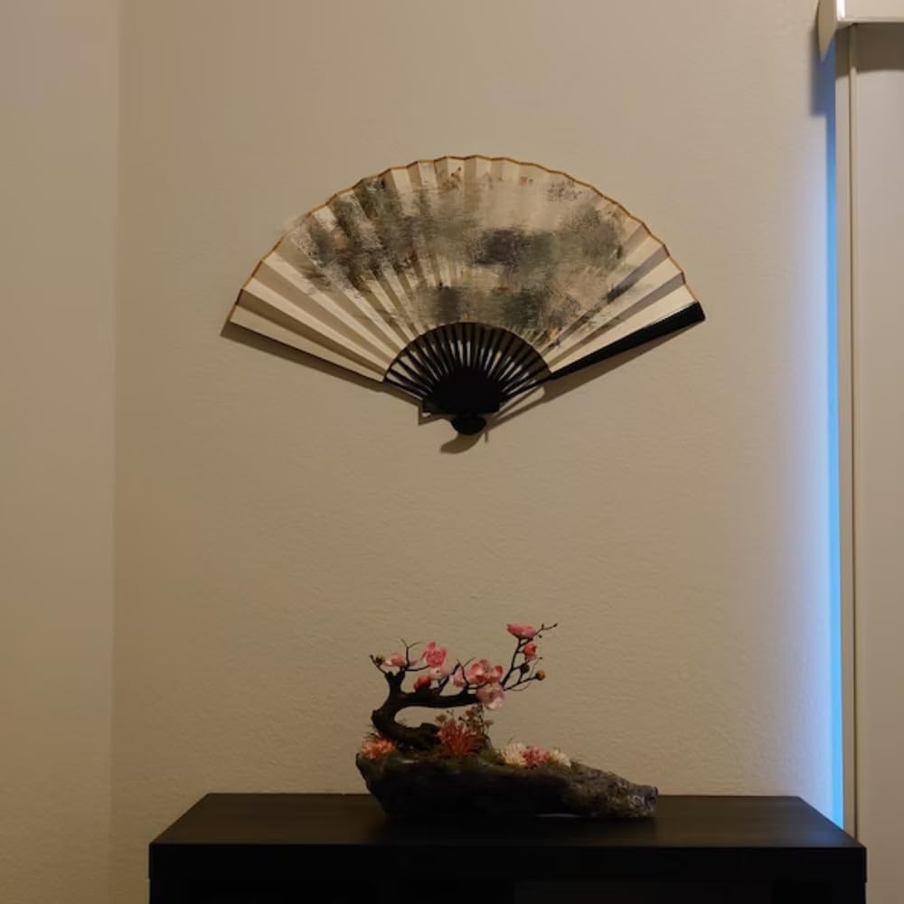 Fan Wall Display Mount - 4 Pack Adjustable Decor Fan Holder - Minimalist Stand for Asian Folding Fans, Hand Fans, Decorative Wall Decor Accessories (White) image 4