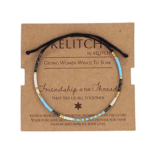 Image of KELITCH Miyuki Friendship Bracelet Boho Seed Beads Women Thin Strand Bracelets Adjustable