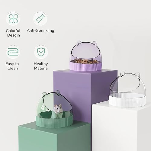 Miniatura 2 de Lindo cuenco de comida para hámster para erizos para hámsteres enanos, hámsters sirios, jerbos, ratones, ratas, animales pequeños, morado