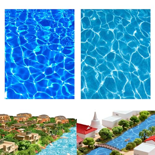 Facilità di Installazione: La carta effetto acqua è autoadesiva, il che rende l’installazione semplice e veloce. Non sono necessari colla o strumenti aggiuntivi per applicarla. Basta rimuovere la pellicola protettiva sul retro e posizionarla sulla superficie desiderata. Questo design rende l’uso comodo e alla portata di tutti, anche per chi non ha esperienza con il modellismo o il fai-da-te. Le dimensioni del foglio (29.5 x 21 cm) sono versatili e adatte a diverse applicazioni, dal presepe