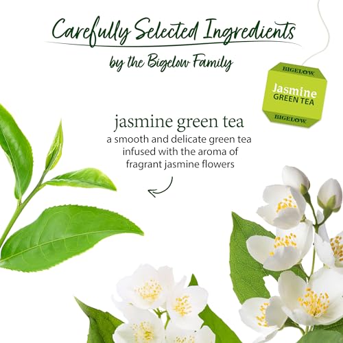 Image of Bigelow Tea Jasmine Green Tea, 20 Count (Pack of 6) | Caffeinated Tea with Jasmine, 120 Total Tea Bags