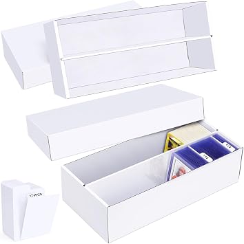 Trading Card Storage Box 2 Pack1600 Count Cardboard Organizer with 174PCS Paper Dividers for Baseball/MTG/TCG/Sports/Game Organizer