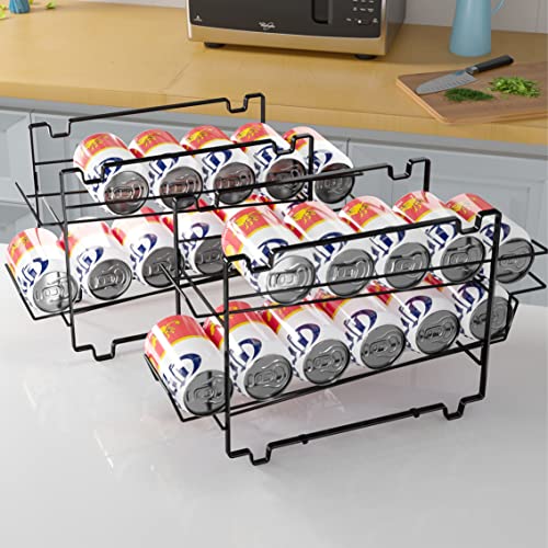 UMDONX Rolldosenspender Bierdosenorganizer Soda Dosenspender für Küchenschrank Speisekammer Arbeitsplatte Kühlschrank Bier Soda Pop Dosen Aufbewahrung 2 Stück Cover
