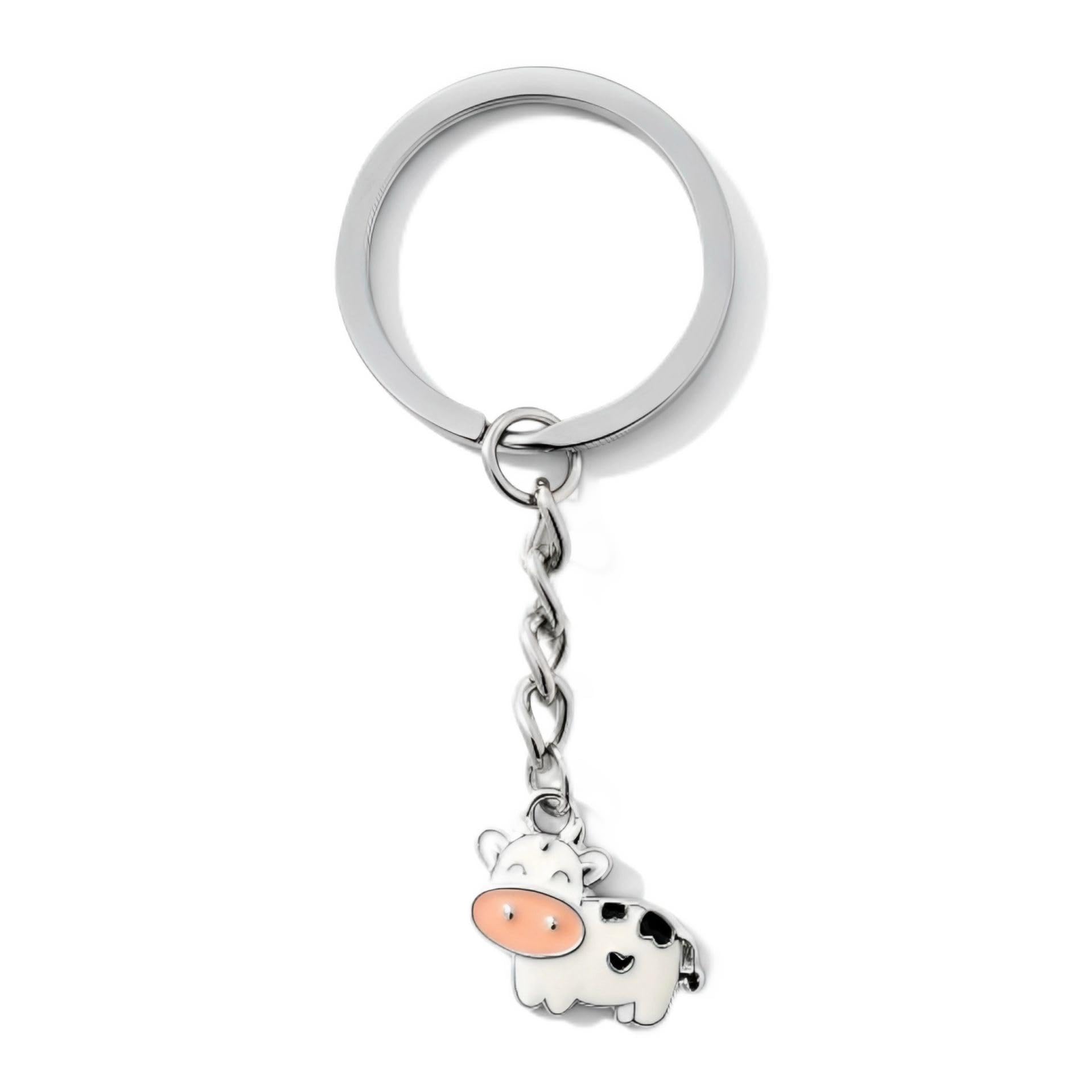 Sopopal Cute Cow Keychain, Gifts for Cow Lovers Keychain Stuff Keyring for Women Men